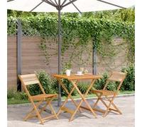 vidaXL 3-delige Bistroset polypropeen en massief hout beige3281867 Beige G