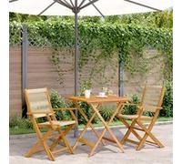 vidaXL 3-delige Bistroset polypropeen en massief hout beige3281879 Beige G