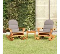 vidaXL 3-delige Loungeset Adirondack massief acaciahout3152129 Gris G