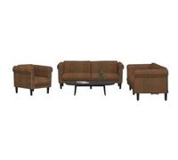 vidaXL 3-delige Loungeset fluweel bruin3209218 Marron G