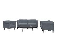 vidaXL Ensemble de canapés 3 pièces en velours gris foncé