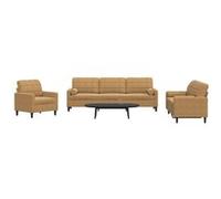 vidaXL 3-delige Loungeset met kussens en bolsters fluweel bruin3278458 Marron G
