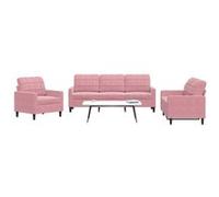 vidaXL 3-delige Loungeset met kussens fluweel roze3278354 Rose G