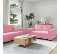 vidaXL 3-delige Loungeset met kussens fluweel roze3324621 Rose G