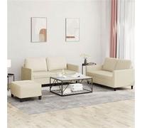 vidaXL 3-delige Loungeset met kussens kunstleer crÃme3201756 Crème G