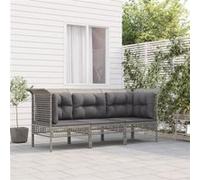3-delige Loungeset met kussens poly rattan grijs3187474