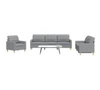 vidaXL Ensemble de canapés 3 pièces tissu gris clair 3278287