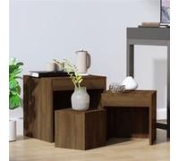 vidaXL Tables gigognes 3 pcs Chêne marron Bois d'ingénierie