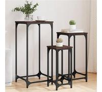 vidaXL Tables d’Appoint Gigognes 3 pcs, Tables Basses, Bouts de Canapé, Meubles de Salon Salle de Séjour, Industriel, Chêne 838942