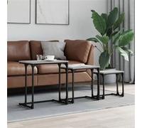 Vidaxl Tables Basses Gigognes 3 Pcs Sonoma Gris Bois D'ingénierie Marron