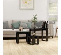 Vidaxl Tables Gigognes 3 Pcs Noir Aggloméré Noir