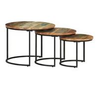vidaXL Tables gigognes 3 pièces en bois de récupération massif Marron