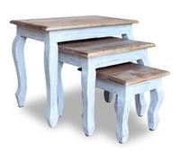 vidaXL Ensemble de tables gigognes 3 pcs en bois d'acajou massif 244505