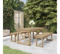 vidaXL 3-delige Tuinset geÃ¯mpregneerd massief grenenhout3096621 G