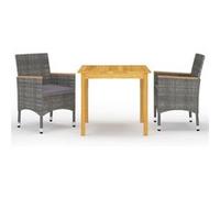vidaXL 3-delige Tuinset grijs3067676 Gris G