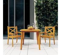 Ensemble de Salle à Manger de Jardin 3 pcs Bois d'Acacia Solide Patio vidaXL