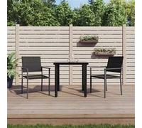 Vidaxl Ensemble À Manger De Jardin 3 Pcs Résine Tressée Acier
