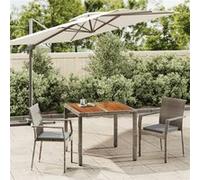 vidaXL 3-delige Tuinset met kussens poly rattan grijs3184993 Gris G