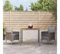 vidaXL 3-delige Tuinset met kussens poly rattan grijs3187364 Gris G