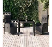 Mobilier à Dîner de Jardin et Coussins Meuble de Salle à Manger Rotin vidaXL