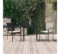 Vidaxl Ensemble De Salle À Manger De Jardin Avec Coussins 3 Pcs Noir