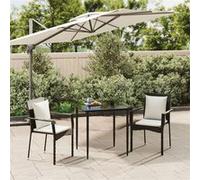 3-delige Tuinset met kussens poly rattan zwart3185131