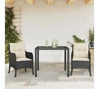Vidaxl Ensemble À Manger De Jardin Avec Coussins 3 Pcs Noir