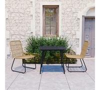 vidaXL 3-delige Tuinset poly rattan en glas3060231
