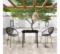 vidaXL 3-delige Tuinset zwart3099131 Noir