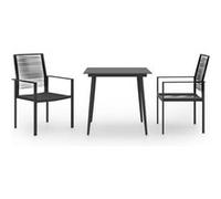 vidaXL Ensemble de salle à manger de jardin 3 pcs 3060255 Noir