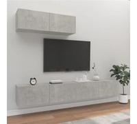 Ensemble de Meubles TV 3 pcs Centres de Divertissement Armoires Multimédia Meubles de Salle de Séjour Intérieur Gris Béton Bois d'Ingénierie