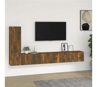3-delige Tv-meubelset bewerkt hout gerookt eikenkleurig3114323