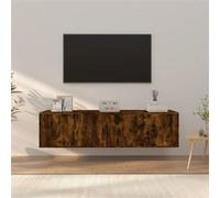 vidaXL 3-delige Tv-meubelset bewerkt hout gerookt eikenkleurig3188403 Marron G