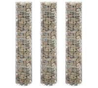 vidaXL 3× Lit Surélevé à Gabion Circulaire Panier de Gabion Jardinière de Jardin Bac Plantes Terrasse Extérieur Acier 152021