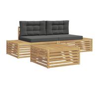 vidaXL 3 Pièce Ensemble de canapés d'extérieur Polyester Blanc, Canapé extérieur Moderne, mobilier sectionnel Robuste, Coin Lounge, Ensemble Patio, Confort sur la terrasse