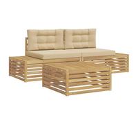 vidaXL 3 Pièce Ensemble de canapés d'extérieur Polyester Blanc, Canapé extérieur Moderne, mobilier sectionnel Robuste, Coin Lounge, Ensemble Patio, Confort sur la terrasse