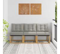 vidaXL 3 Pièce Sofa de milieu extérieur
