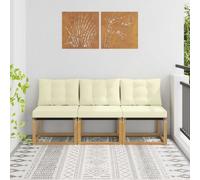 vidaXL 3 Pièce Sofa de milieu extérieur