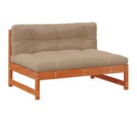 vidaXL 3 Pièce Unité de canapé sectionnel Bois de Pin Massif Brun Ciré