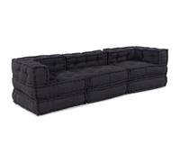 vidaXL 3 poufs modulaires en Tissu Anthracite