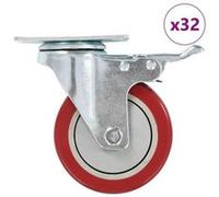 32 pcs Roulettes pivotantes 100 mm