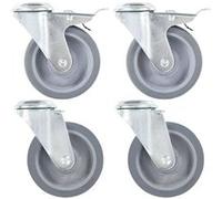 32 pcs Roulettes pivotantes à trou de boulon 100 mm