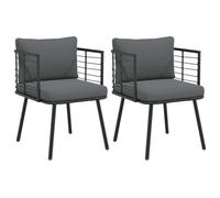 Vidaxl 3328656 Chaise D'extérieur Acier Galvanisé, Polyéthylène, Acier Gris Foncé Gris foncé