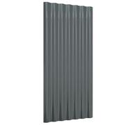 vidaXL 36x Panneaux de Toiture Tôles Profilées Bricolage Toit Cabane Abris de Jardin Étable Maison Mobile Acier Anthracite 80x36 cm