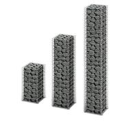 vidaXL Bases pour mur gabion 3x en fil galvanisé – Clôture Bordure de jardin