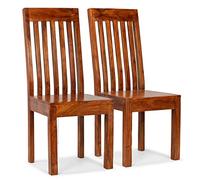 vidaXL 3X Bois Massif Chaise de Salle à Manger Finition Sesham Cuisine Dîner