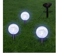 vidaXL Lampe solaire boule LED 40870 – Lot de 3 pour jardin extérieur