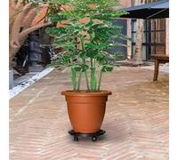 vidaXL 3x Chariots à Plantes avec Roues Support à Roulettes Base de Jardinière Support de Transport Extérieur Diamètre 30 cm Noir 170 kg Noir G