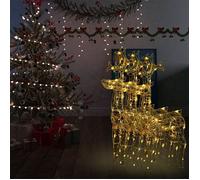 vidaXL 3x Décorations de Noël de Renne Ornement de Noël Rennes Lumineux Décoration de Fête Maison Jardin Intérieur 60x16x100
