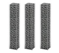 vidaXL 3x Gabion Panier à Pierres Fil Galvanisé 25x25x150 cm Clôture Jardin 141046